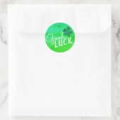 Good Luck Four Leaf Clover Shamrock Ronde Sticker (Tas)
