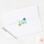 Good Luck Four Leaf Clover Shamrock Ronde Sticker (Envelop)