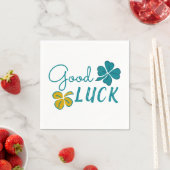 Good Luck Four Leaf Clover Shamrock Servet (Insitu)