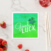 Good Luck Four Leaf Clover Shamrock Servet (Insitu)