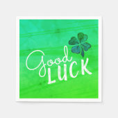 Good Luck Four Leaf Clover Shamrock Servet (Voorkant)