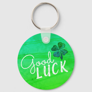 Good Luck Four Leaf Clover Shamrock Sleutelhanger