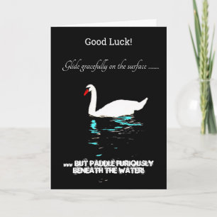 Good Luck Glide Graceful Swan Kaart