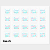 Good Luck Glossy Ocean Pastel Text Vierkante Sticker (Vel)