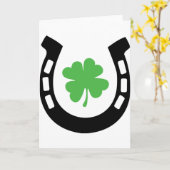 Good Luck Hoefijzer Cloverleaf - Shamrock Kaart (Gele Bloem)