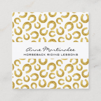 Good Luck Horseshoe Carré Carte de visite