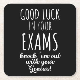 good Luck in your exams Vierkante Kartonnen Onderzetter