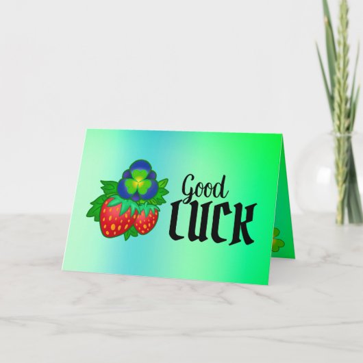 Good Luck Irish Strawberry Exam Study Wish Kaart (Voorkant)