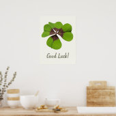Good Luck Lucky Charm Four-leaf klaver Gift Poster (Keuken)