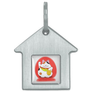 Good Luck Maneki Neko Huisdieren Naamplaatje
