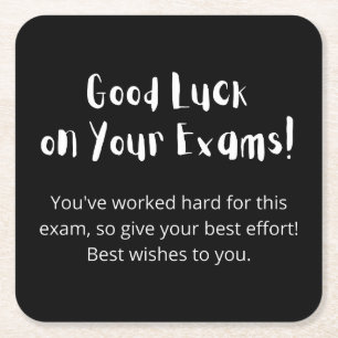 Good Luck on Your Exams. Vierkante Kartonnen Onderzetter
