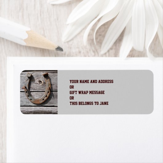 Good Luck Rustic Horseshoe Étiquette de conception (En situation)