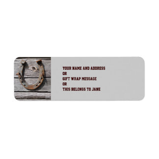 Good Luck Rustic Horseshoe Étiquette de conception