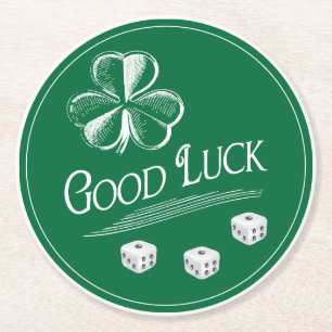 Good Luck Shamrock Bunco March Theme Ronde Kartonnen Onderzetter