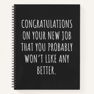 Good luck with the new job notitieboek