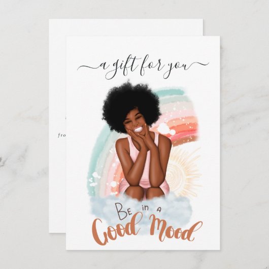 Good Mood Black Woman Cadeaubon (Voorkant / Achterkant)