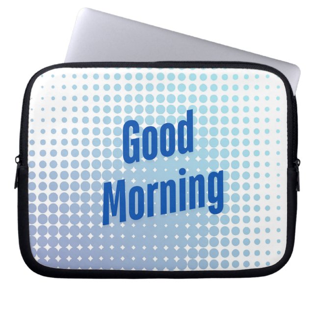 Good Morning Blue Dots Laptop Sleeve (Voorkant)