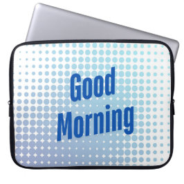Good Morning Blue Dots Laptop Sleeve