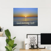 Good Morning God Sunrise Inspirerend Christelijk Poster (Thuiskantoor)