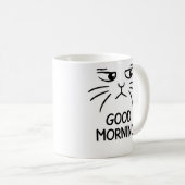Good Morning – Grumpy Cat Face Coffee Mug (Devant droit)