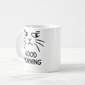 Good Morning – Grumpy Cat Face Coffee Mug Koffiemok (Voorkant links)