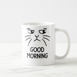 Good Morning – Grumpy Cat Face Coffee Mug Koffiemok