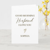 Good Morning Husband Personalized Romantic Gift Kaart (Gele Bloem)