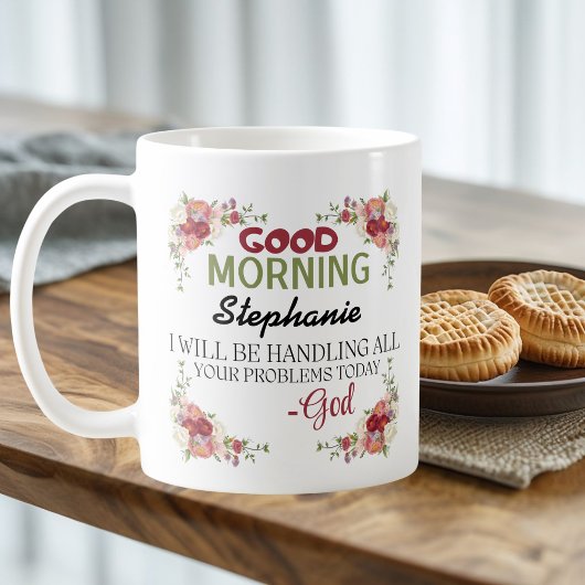 Good Morning Nom personnalisé Mug de l'assurance d