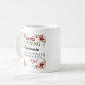 Good Morning Nom personnalisé Mug de l'assurance d (Devant gauche)