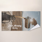 Good Morning, Outdoor Coffee and Name (Serviette de bain)