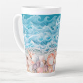 Good Morning Personalized Beach Latte Mug (Angle gauche)