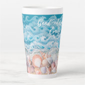 Good Morning Personalized Beach Latte Mug (Devant)