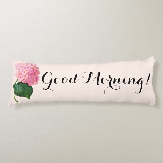 Good Morning Pink Hydrangea Body Pillow Lichaamskussen (Voorkant)
