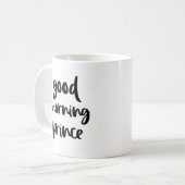 Good Morning Prince Black Modern Typography Mug (Devant gauche)