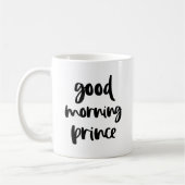 Good Morning Prince Black Modern Typography Mug (Gauche)