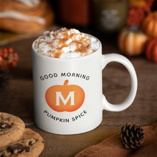 Good Morning Pumpkin Spice Oranje Pumpkin Monogram Koffiemok