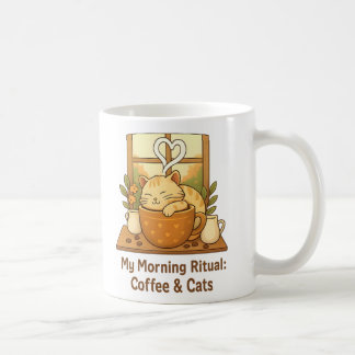 Good Morning Ritual Mug: Cozy Cat in Coffee Cup |  Koffiemok