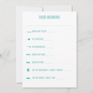 Good Morning Routine Checklist / Blauwgroen