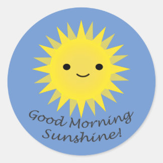 Good Morning Sunshine Cute Kawaii Sun Ronde Sticker