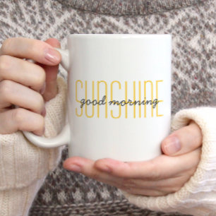Good Morning Sunshine Cute Quote Trendy Yellow Koffiemok