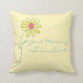 "Good Morning Sunshine" Geel en Green Daisy Kussen