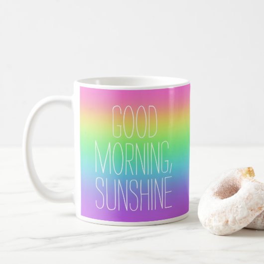 Good Morning Sunshine Rainbow Mug (Avec donut)