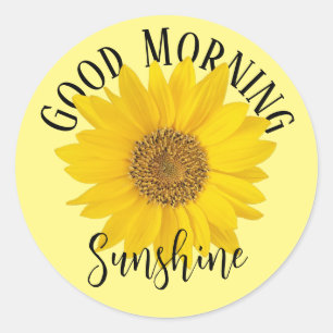 Good Morning Sunshine Sunflower Ronde Sticker