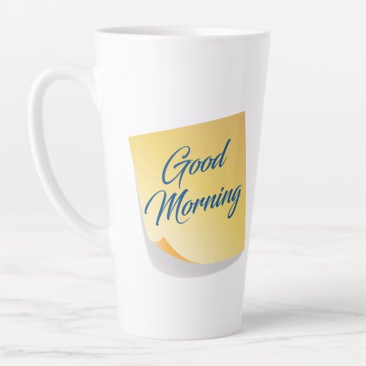 Good Morning Yellow Note Coffee Mug Latte Mok (Links)