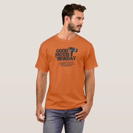 Good Movie Monday T-Shirt (Men's, Orange) (Voorkant volledig)