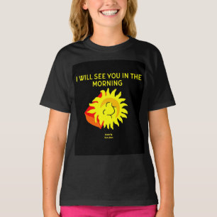 Good Night Sun Girls Black Basic T Shirt