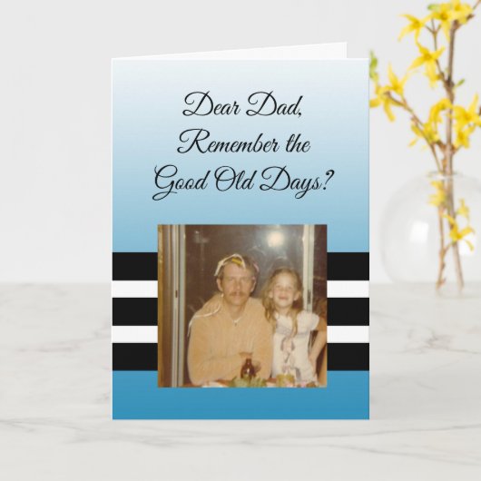 Good Old Days Personalized Photo Fathers Day Kaart (Gele Bloem)