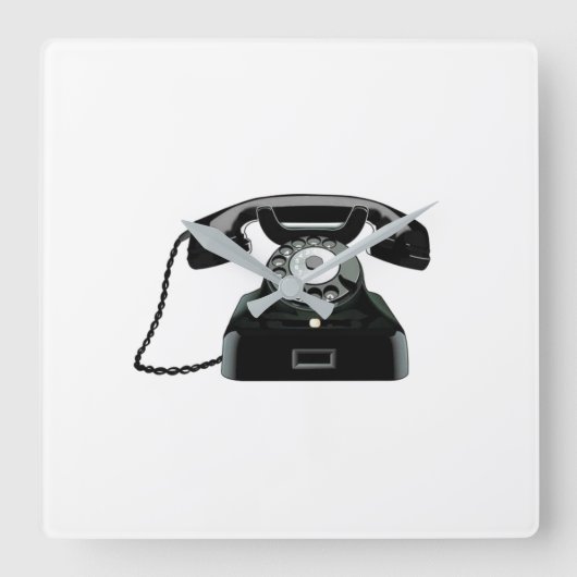 **GOOD OLD DAYS PHONE** CLOCK VIERKANTE KLOK (Voorkant)