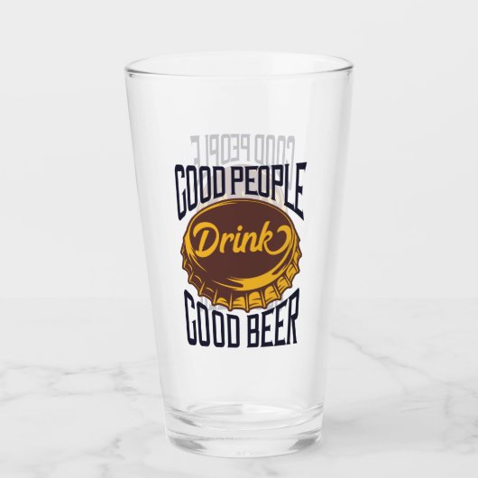 Good People Drink Good Beer Funny Bartender Glas (Voorkant)