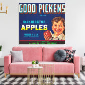 Good Pickens Apple Label - Cashmere, WA Canvas Afdruk (Insitu (Woonkamer))